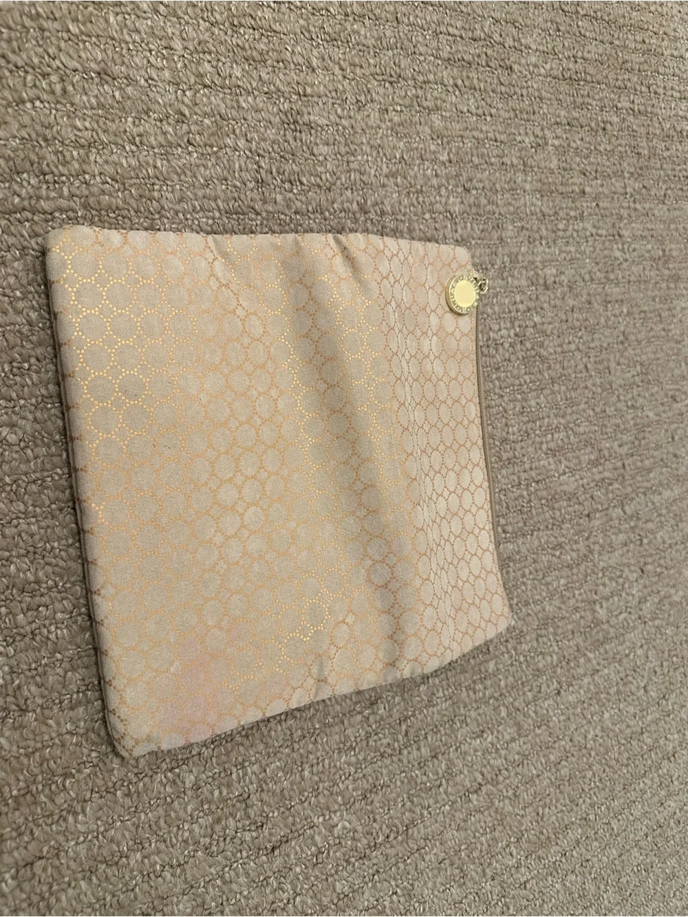 Bulgari Beige & Gold Patterned Cosmetic Pouch